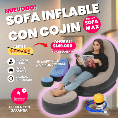 sofa inflable con cojin de consiguelotienda.com