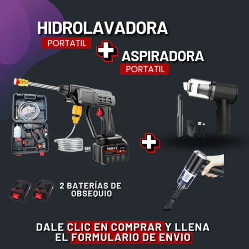 🔫 Combo Hidrolavadora + Aspiradora Portátil