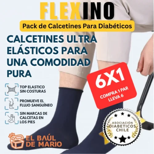 🧦 Flexino: Pack Calcetines Para Diabéticos 3 pares por el precio de 1