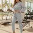 gris 😍 Conjunto deportivo Buzo Top y Joggers
