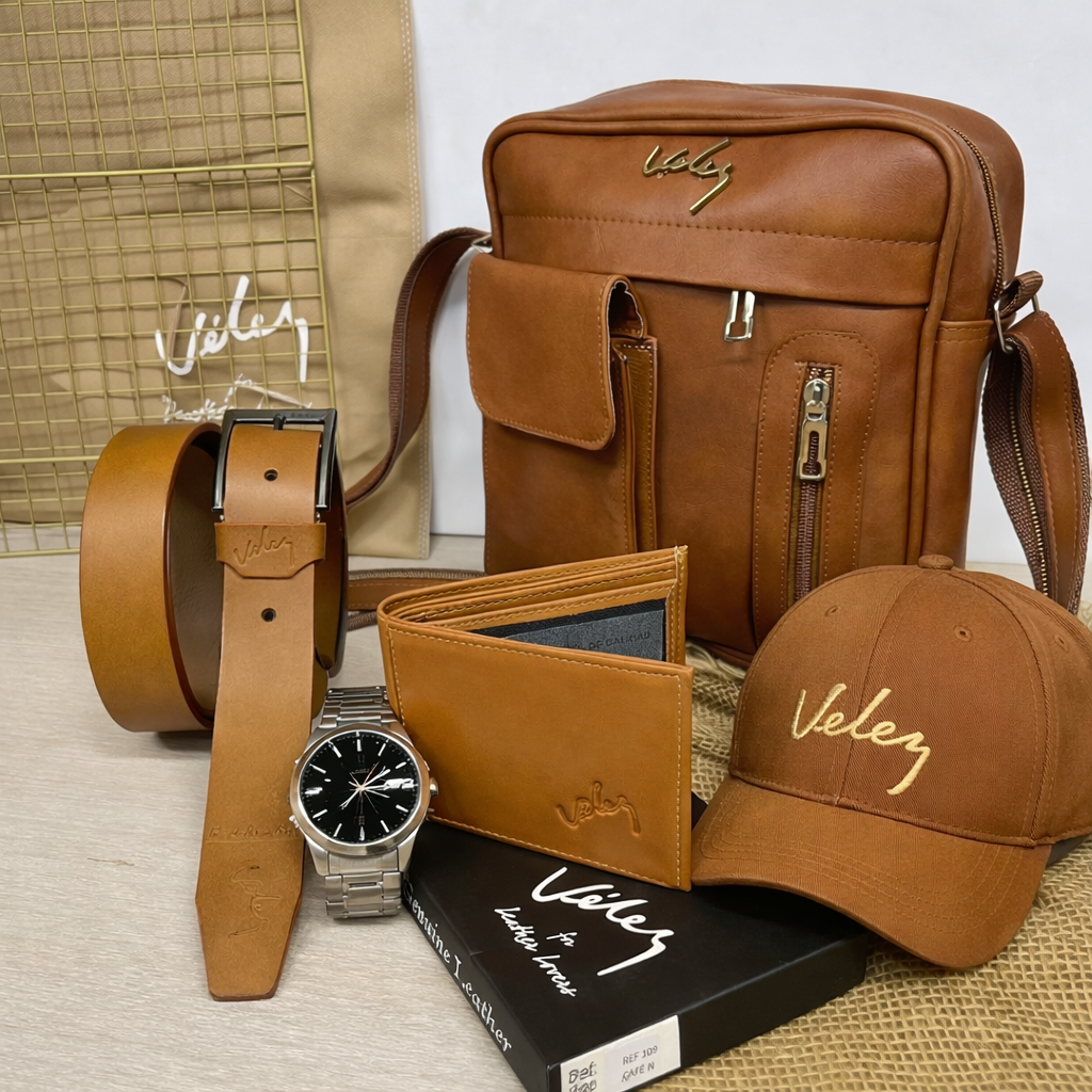Combo X5 Velez - Gorra, Maletín, Correa, Reloj y Billetera Premium 🙎‍♂️